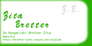 zita bretter business card